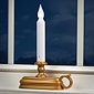 White LED Cordless Traditional Window Candle - Antique Gold Finish