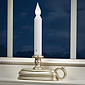 White LED Cordless Traditional Window Candle - Pewter Finish