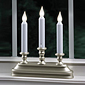 White LED Cordless Three Tier Window Candle - Pewter Finish