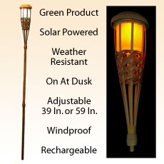 Outdoor Wicker Solar Tiki Torch