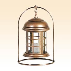 Flameless Lantern With Copper Finish