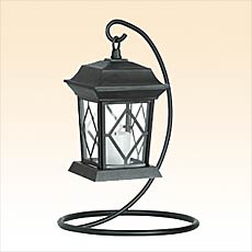 Flameless Patio Lantern Black Finish With Stand