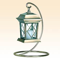 Flameless Patio Lantern Painted Pewter With Stand