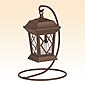 Flameless Patio Lantern Rust Finish With Stand