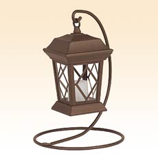 Flameless Patio Lantern Rust Finish With Stand
