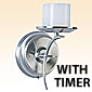 Brushed Nickel Flameless Crescent Wall Sconce with Timer