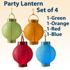 Flameless LED Party Lanterns - Set of 4