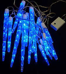 LED Snowfall Blue Icicle Lights - 11.5 Feet 90 Bright Lights