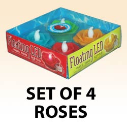 Flameless Floating Tea Light Rose - Set of Four