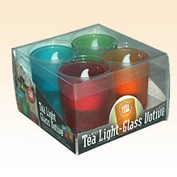 Flameless Colored Votive Tea Lights - Set of Four