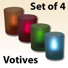 Flameless Colored Votive Tea Lights - Set of Four