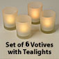 White Flameless Votives with LED Tea Lights Set 6