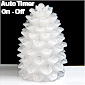 Pinecone 5 Inch Flameless Candle with Silver Glitter Automatic Tim