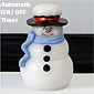 Flameless Snowman Candle with Blue Scarf  and Timer