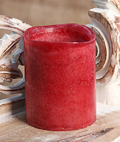 Super Bright LED Battery Operated Candle 3 x 4 Cranberry - Timer
