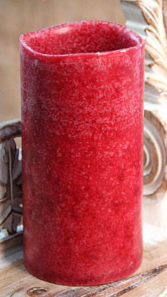 Bright 4 LED Battery Operated Candle 4 x 8 Cranberry - Timer