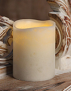 Super Bright LED Battery Operated Candle 3 x 4 Ivory - Timer