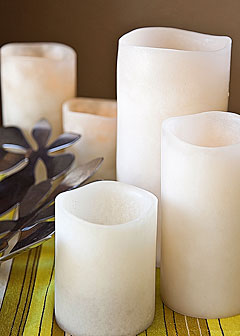 Super Bright LED Battery Operated Candle 3 x 6 Ivory - Timer