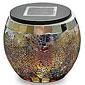 Solar Powered Mosaic Jar with Warm AmberTones