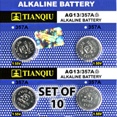 AG13 Alkaline Battery Set of 10