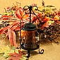Flameless Tea Light Amber Bell Jar Glass Holder