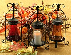 Flameless Tea Light Red Bell Jar Glass Holder