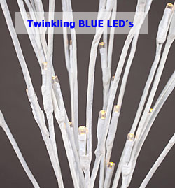 Outdoor Holiday Twinkling Branch 60 Blue LED - White Branches