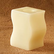 6 Inch Bookend Champagne Flameless Candle