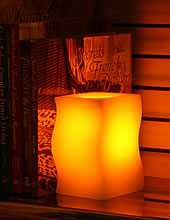 6 Inch Bookend Champagne Flameless Candle