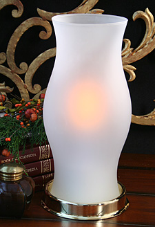 Flameless  Hurricane Vintage Lamp - Brass