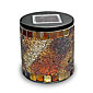 Solar Powered Mosaic Cylinder Jar with Cool Amber Tones