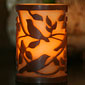 Flameless Overlay Bird Silhoutte  Brown and Ivory