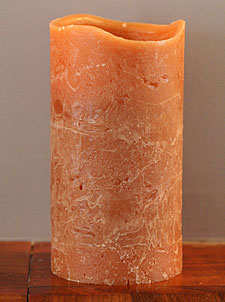 Flameless Caramel Colored Candle 3x6  with Timer