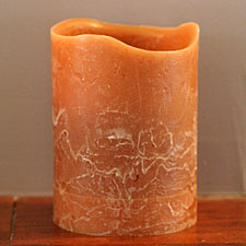 Flameless Caramel Colored Candle 3x4  with Timer