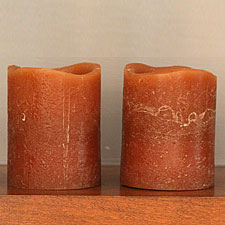 Flameless Brown Wax Votive 2 x 2.5 Set of 2