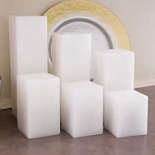 8 Inch Square Champagne Flameless Candle with Timer