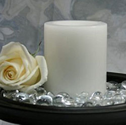 White 2.75 x 4 Inch Battery Operated Round Candle