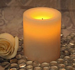 White 2.75 x 4 Inch Battery Operated Round Candle