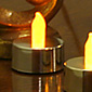 Gold and Silver  Metallic Flameless  TeaLight Set Of 4