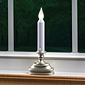 White LED Cordless Window Candle - Pewter Finish