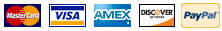 Shop with Visa, Discover, Amex, Mastercard