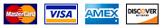 Shop with Visa, Discover, Amex, Mastercard