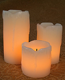 Mini Melted Drip Flameless Candles  Set of 3