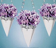 David Tutera Pearl Finish Paper Cones  6.75 inches - Set of 12