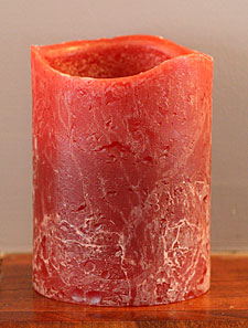 Flameless Burgandy Colored Candle 3x4  with Timer