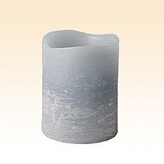 Blue Flameless 3 x 4 Distressed Ocean Water Scented Candle