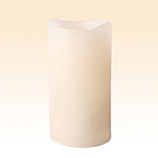 Ivory Flameless 3 x 6 Distressed Fresh Linen Scented Candle