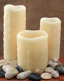 Flameless Unscented Drip Candle 4x5 with Dual Timer