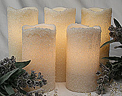 Set of 5 White Beaded Pillar String Lights - Electric