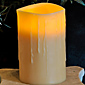 Flameless Beeswax Drip 4 x 6 Inch Candle with Timer